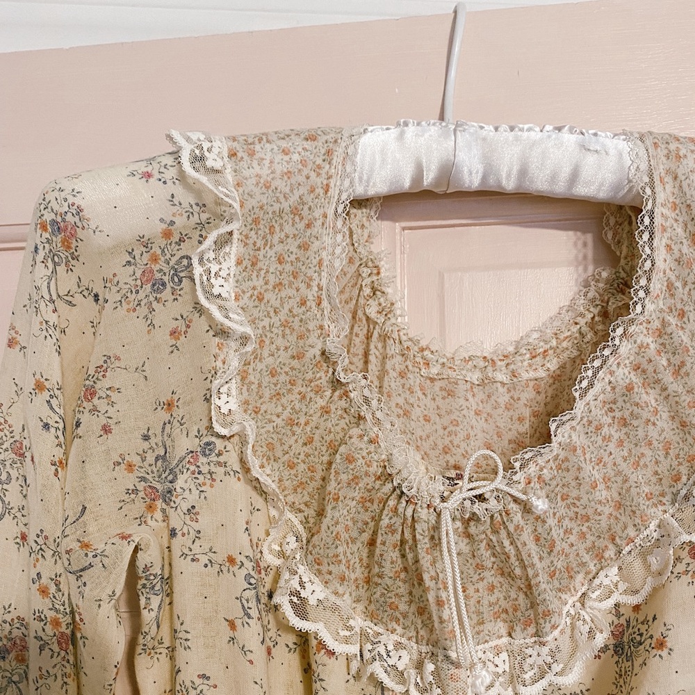 Gunne Sax Floral Peasant Dress